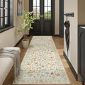DUKINO 3x10 Washable Runner Rug for Hallway, Lightweight Long Kitchen Rug with Low Pile Design, Vintage Animal Non Shedding Thin Indoor Carpet for Entryway, Bathroom, Bedroom, Laundry Room, Beige