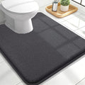 OLANLY Toilet Rugs U-Shaped 24x20, Extra Soft Absorbent Thick Memory Foam Contour Bathroom Rugs, Dry Quickly, Machine Washable, Non-Slip Toilet Bath Mat, Home Decor Accessories, Dark Grey