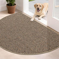 BEQHAUSE Dirt Trapper Door Mat 32" x 48" Half Circle Non-Slip Washable Doormats Entrance Rugs Absorbent Welcome Low Profile Floor Mats for Front Back Door and Entryway, Taupe