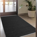 MaxMat® Extra Large 4x8 Rug Commercial Floor Mat, Feet Heavy Duty, Waterproof, Low-Profile, Easy to Clean, Rubber Entry Mat (RIB0035GY,Black)