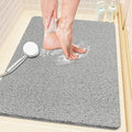 PVC Loofah Shower/Bathtub Mat Non-Slip, 24x16 inch, Soft Tub Mat with Drain, for Tub and Bathroom,Quick Drying,Grey