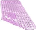 Yimobra Non Slip Bath Mat, Super Strong Suction Cups,35"X16"Long Tub Mat with Drain Holes, Machine Washable Fast Draining Shower Mats, Bathroom Essentials, Clear Purple