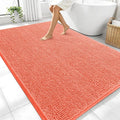 OLANLY Large Bathroom Rugs 70x46, Extra Soft Absorbent Chenille Bath Rugs, Rubber Backing Quick Dry, Machine Washable Bath Mats for Bathroom Floor, Tub and Shower, Home Decor Accessories, Coral