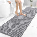 OLANLY Long Bathroom Rugs Runner 59x20, Thick Soft and Absorbent Chenille Bath Mat, Non-Slip, Machine Washable Quick Dry Bath Rugs for Tub Shower Floor, Home Decor Accessories, Grey