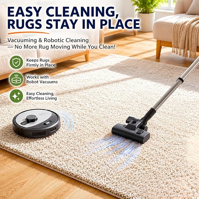 20 PCS Non Slip Pads for Area Rugs, Reusable Grippers for Rugs on Hardwood Floors, Double-Sided Adhesive Rug Stoppers, Prevent Sliding and Curling, Keep Rug Corners Flat, No Residue