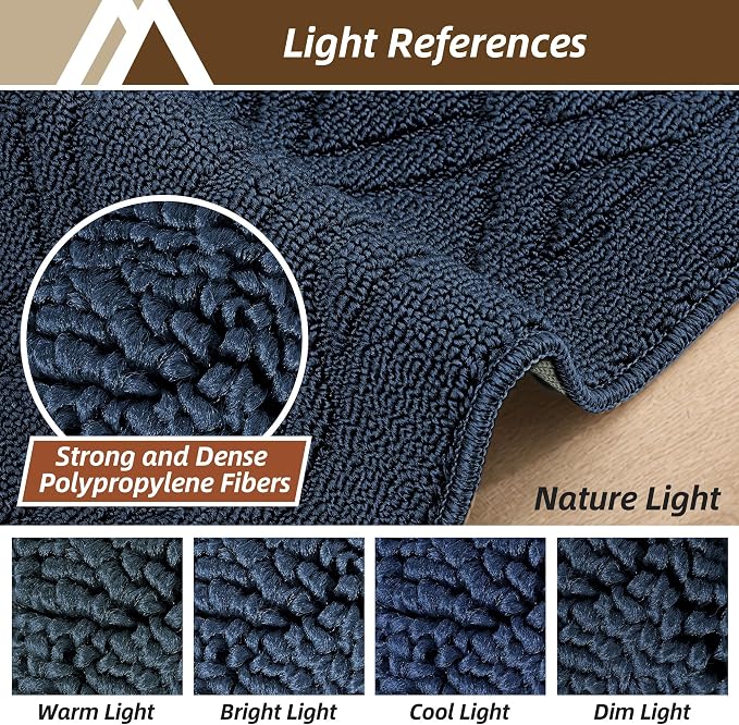 COSY HOMEER Kitchen Rugs 24"x35" Non-Slip Washable Kitchen Mats for Floor Polypropylene Absorbent Kitchen Floor Mat for Kitchen Sink Entryway,Navy Blue