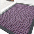 OLANLY Front Door Mat Outside Entrance 33x21, Absorbent, Heavy Duty Sturdy Natural Rubber Doormat Indoor Outdoor, Non-Slip, Stain and Fade Resistant, Low Profile Floor Mat for Entryway, Violet
