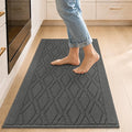 COSY HOMEER Kitchen Rugs 24"x35" Non-Slip Washable Kitchen Mats for Floor Polypropylene Absorbent Kitchen Floor Mat for Kitchen Sink Entryway,Grey