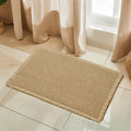 SUBRTEX Waffle Braided Bath Mat, 18" x 24" Soft Waffle Bath Rugs, Absorbent Non Slip Bathrooom Mats, Machine Washable Area Rug for Bathroom, Quick Dry, Khaki