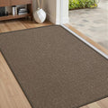 Ultra Thin Door Mat Indoor Entrance 24"x36", Low-Profile Indoor Door Mat, Non Slip Rubber Backing Welcome Entry Mat, Dirt Trapper Entryway Mat Inside Doormat, Brown