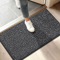 BEQHAUSE Dirt Trapper Door Mat 17" x 30", Non-Slip Doormats (Rolled-Up NO Creases) Washable Entryway Rugs, Dirt Resist and Absorbent Welcome Mat, Low Profile Floor Mats for Front Back Door, Charcoal
