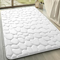 YIHOUSE Memory Foam Bath Mat Cobblestone Bathroom Rugs Super Water Absorbent Bath Mats for Bathroom Machine Washable Bath Rugs(24 x 36,White)