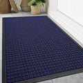 Smiry Front Door Mat Outside Entrance, Heavy Duty Natural Rubber Doormat, Non Slip, Trap Dirt and Moisture, Easy Clean, Low Profile Welcome Floor Mats for Indoor Outdoor Entry, 70x46.5 Inch, Navy Blue