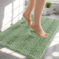 OLANLY Thick Small Bathroom Rugs 24x16, Extra Soft Absorbent Chenille Striped Bath Rugs, Rubber Backing, Machine Wash, Bath Mats for Bathroom Floor, Tub and Shower, Home Decor Accessories, Sage Green