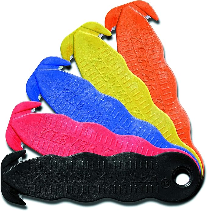 Klever Kutter Klever Innovations Cutter Stainless Steel Package Opener, Safety Utility Cutter Assorted Colors 5 pcs, KLEVER - 5/PACK MIX