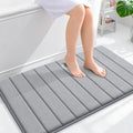 OLANLY Memory Foam Bath Mat 40x24, Super Soft Absorbent Bathroom Rugs, Quick Dry, Machine Washable Shower Floor Rugs, Bathmat Carpet, Bathroom Home Decor Accessories, Grey