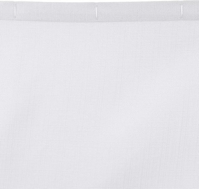 Amazon Basics Linen Style Bathroom Shower Curtain, 100% Polyester, 72" x 72", Bright White