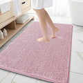 OLANLY Large Bathroom Rugs 59x35, Extra Soft Absorbent Chenille Bath Rugs, Rubber Backing Quick Dry, Machine Washable Bath Mats for Bathroom Floor, Tub and Shower, Home Decor Accessories, Dusty Rose