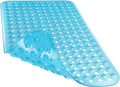 Yimobra Bathtub Mat Non Slip, Super Strong Suction Cups, 28"X16" Long Shower Mat with Drain Holes, Machine Washable Fast Draining Bath Mats, Bathroom Essentials,Clear Blue