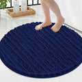 Smiry Bathroom Rugs Mat Round 24x24, Soft Absorbent Chenille Bath Rugs, Non Slip Rubber Backing Machine Washable Quick Dry Bath Mats for Bathroom Floor, Tub, Shower, Home Accessories, Navy Blue