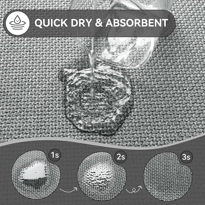 YDKGL Half Circle Bath Mat,Thin Bathroom Rugs Fit Under Door Quick Dry Non Slip Washable Bathroom Mat with Rubber Backing,Absorbent Woven Half Round Shower Rug