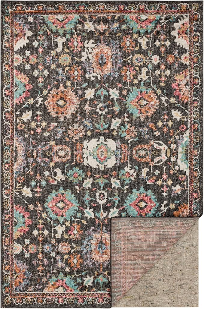 Mohawk Home Non Slip Rug Pad 2' 6" x 8'- 1/4" Thick Felt + Latex Rubber Gripper - Dual Surface Cushion for Hardwood, Carpet, Tile Floors, Made in USA