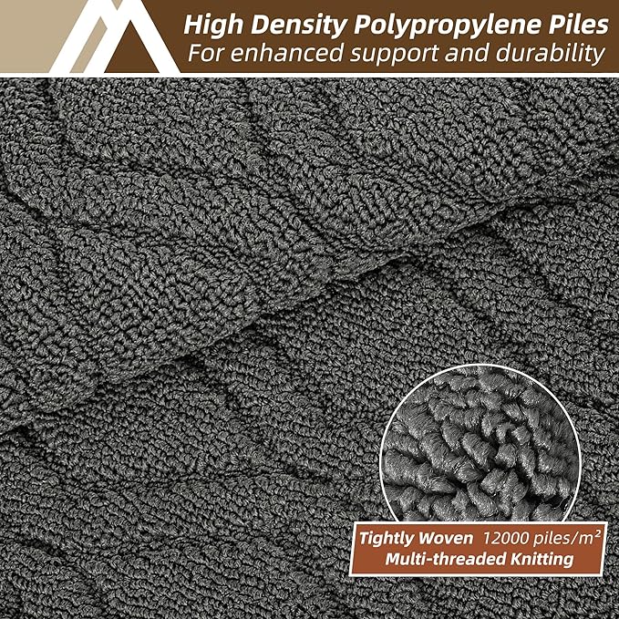 COSY HOMEER Kitchen Rugs 24"x35" Non-Slip Washable Kitchen Mats for Floor Polypropylene Absorbent Kitchen Floor Mat for Kitchen Sink Entryway,Grey