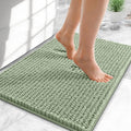 OLANLY Thick Small Bathroom Rugs 24x16, Extra Soft Absorbent Chenille Bath Rugs, Rubber Backing, Machine Wash Dry, Bath Mats for Bathroom Floor, Tub and Shower, Home Decor Accessories, Sage Green