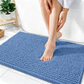 OLANLY Thick Bathroom Rugs 36x24, Extra Soft Absorbent Chenille Bath Rugs, Rubber Backing, Machine Wash, Bath Mats for Bathroom Floor, Tub and Shower, Home Decor Accessories, Cornflower Blue
