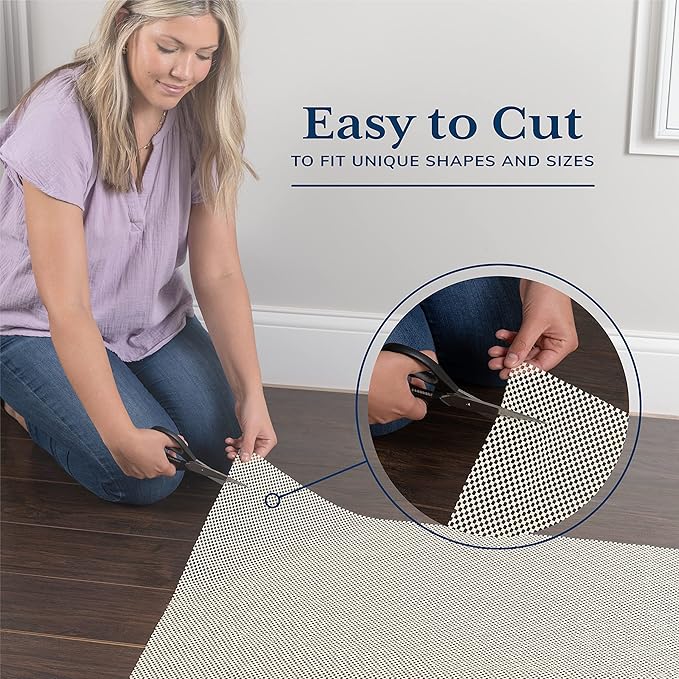 Veken Rug Pad Gripper for Hardwood Floors, Non Slip Rug Pads for Area Rugs, Thick Rug Grippers for Tile Floors, Under Carpet Anti Skid Mat, Keep Your Rugs Safe and in Place, 2.5x12 Ft