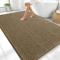 OLANLY Large Bathroom Rugs 70x46, Extra Soft Absorbent Chenille Bath Rugs, Rubber Backing Quick Dry, Machine Washable Bath Mats for Bathroom Floor, Tub and Shower, Home Decor Accessories, Tan