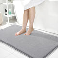 OLANLY Thick Memory Foam Large Bathroom Rugs 45x27, Extra Soft Absorbent Bath Rug, Quick Dry Bath Mats, Non-Slip, Machine Washable Carpet for Bathroom, Tub and Shower, Home Decor Accessories, Grey