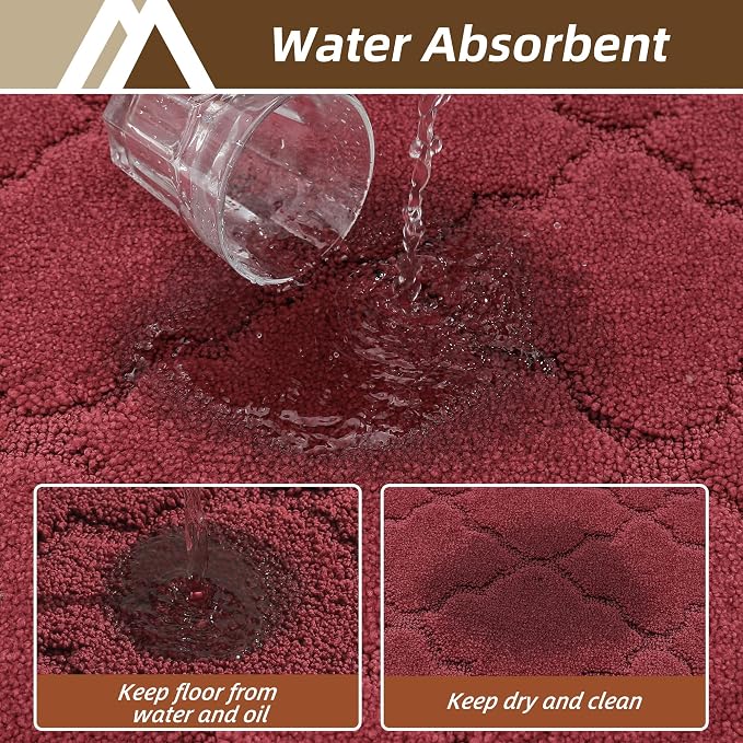 COSY HOMEER Kitchen Rugs 24"x36" Non-Slip Washable Kitchen Mats for Floor Absorbent Kitchen Carpet Soft Rugs for Kitchen,Sink Mat,Entrance,Area Rug,Red