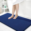 OLANLY Thick Memory Foam Bathroom Runner Rugs 44x24, Extra Soft Absorbent Long Bath Rug, Quick Dry Bath Mats, Non-Slip, Machine Washable Mat for Bathroom, Tub and Shower, Home Decor Accessories, Navy