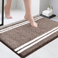 PURRUGS Bathroom Rug Non-Slip Machine Washable 24" x 36", Super Absorbent and Quick Dry Shaggy Microfiber Bath Mat, Extra Soft and Plush Bath Rug for Bathtub, Shower, and Sink, Brown