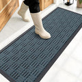 OLANLY Front Door Mat Outside Entrance 47x17, Absorbent, Heavy Duty Sturdy Natural Rubber Doormat Indoor Outdoor, Non-Slip, Stain and Fade Resistant, Low Profile Floor Mat for Entryway, Lake Blue