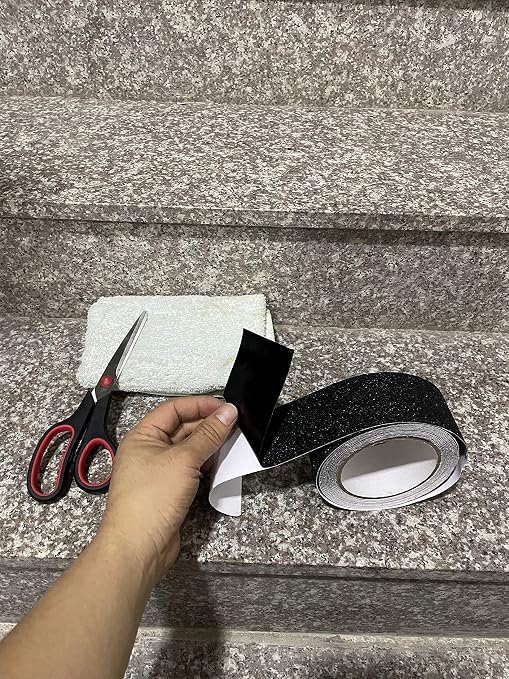 COSIMIXO 2" x 35Ft Heavy Duty Anti Slip Tape,Best 80grit Friction,Grip,Abrasive for Stairs Outdoor/Indoor Waterproof Grip Tape Safety Non Skid Tread Staircases Anti-Slip Traction Tape Black