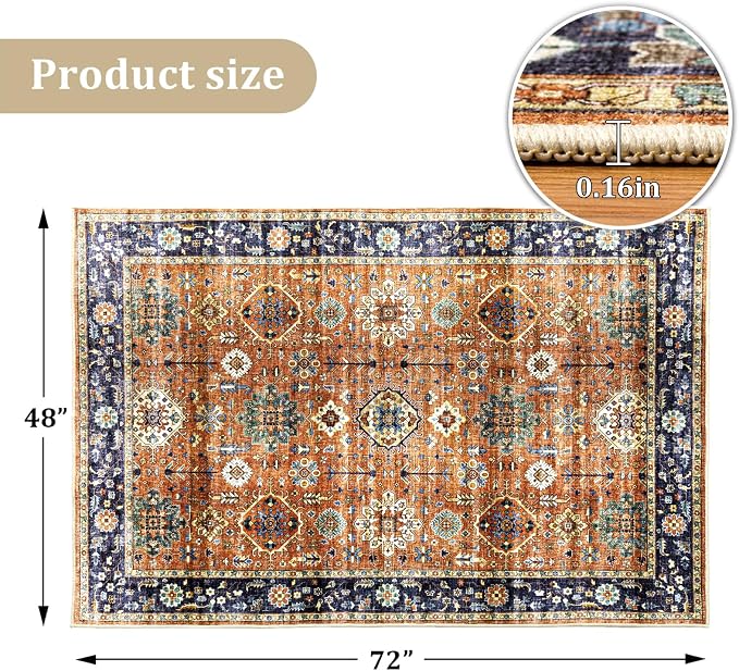 Office Chair Mat for Hardwood Floor, 72"x48" Easy Glide Computer Desk Mat Protector for Rolling Chair Under Desk Rug Nonslip Backing, Machine Wash, (Modern)