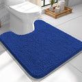 OLANLY Toilet Rugs U-Shaped 24x24, Extra Soft Absorbent Chenille Contour Bathroom Rugs for Toilet, Dry Quickly, Machine Washable, Non-Slip Bath Mat, Royal Blue