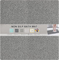 Nonslip Bathtub Mat, Anti Slip Bath Mat 0.6" Extra Thick, Quick Dry Bath Tub Anti Slip Shower Mat, Loofah Non-Slip Bath Mat for Tub Bathroom Pool Kitchen Entryway Home Hotel(Grey 24x24)