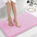 OLANLY Small Bathroom Rugs 24x16, Extra Soft Absorbent Chenille Bath Rugs, Rubber Backing Quick Dry, Machine Washable Bath Mats for Bathroom Floor, Tub and Shower, Home Decor Accessories, Pink