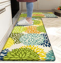 Kitchen Mats Set of 2 Cushioned Anti Fatigue Kitchen Rugs Mats Non Slip Waterproof Kitchen Runner Memory Foam Floor Mat Comfort Standing Mat for Sink,Office,Laundry, Multi Green