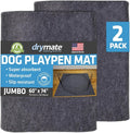 Drymate 2-Pack Jumbo Dog Playpen Mat (60x74), Absorbent, Waterproof, Slip-Resistant, Machine Washable, Reusable Puppy Pad for Training, Whelping, Housebreaking, Incontinence, Crate, Kennel (USA Made)
