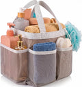 Handy Laundry Mesh Shower Caddy – 7 Pocket Portable Organizer Tote for College Dorm, Gym, Travel & Bathroom – Quick Dry, Collapsible, Lightweight Shower Bag with Handle (Gray)