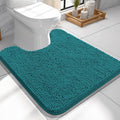OLANLY Toilet Rugs U-Shaped 24x24, Extra Soft Absorbent Chenille Contour Bathroom Rugs for Toilet, Dry Quickly, Machine Washable, Non-Slip Bath Mat, Deep Lake