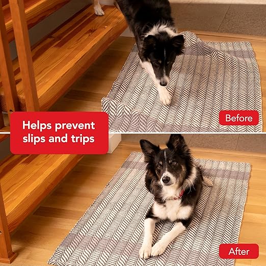 Rug Grip Rug Gripper Double Sided Non-Slip Residue Free Carpet Tape for Area Rugs and Runners - Works on All Floor Types Including Hardwood, Tile, Carpet and Vinyl (2.5in x 25ft)