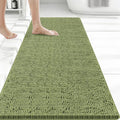 Bcoimo 48x24 Chenille Bath Mat – Non-Slip with Backing Bath Rug Ultra-Absorbent and Machine Washable Bathroom Mat Quick-Dry Design. Ideal for Bathroom Shower and Tub Areas
