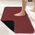 Bosap Bath Mat,Ultra Thin Bathroom Rugs,Rubber Bath Mats for Bathroom,No Slip Bath Rugs,Quick Dry,Machine Washable,Low Pile,Absorbent,Shower Outside,Sink,Home Decor Accessories.Red,2'x3'(24x36inch)