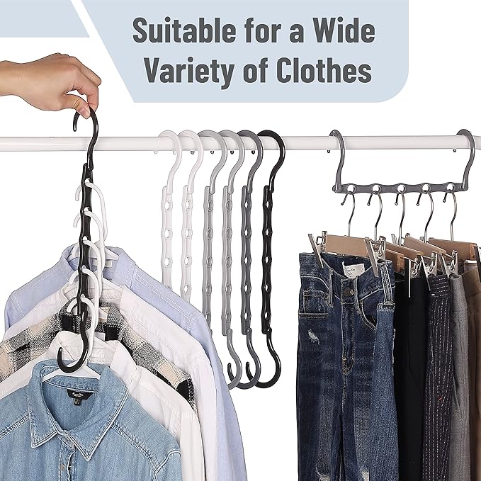 Mr. Pen- Space Saving Hangers, 8 pcs, 360° Rotating Hooks, Magic Cascading Hanger Organizer with 5 Enclosed Slots, Closet Organizers and Storage for Clothes, College Dorm Room Essentials