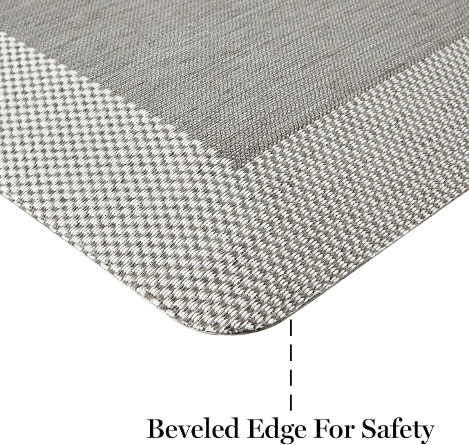 MARTHA STEWART Mira Modern Heathered Anti-Fatigue Air-Infused Kitchen Mat, Grey, 19.6"x32"